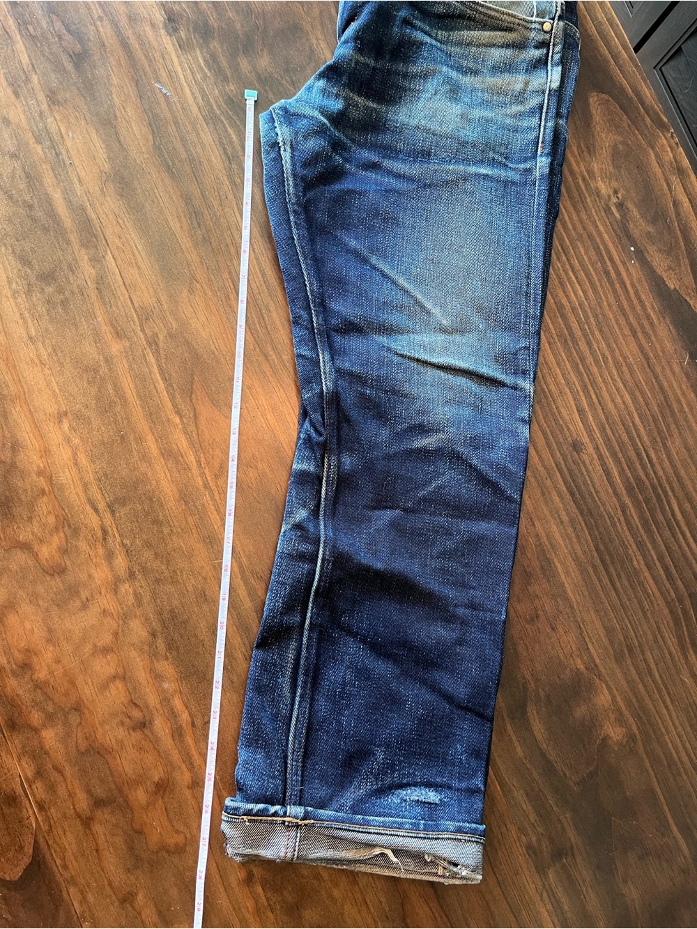 Men's The Unbranded Brand UB321 21 oz Straight Selvedge Raw Denim Jeans 36 - Picture 4 of 9